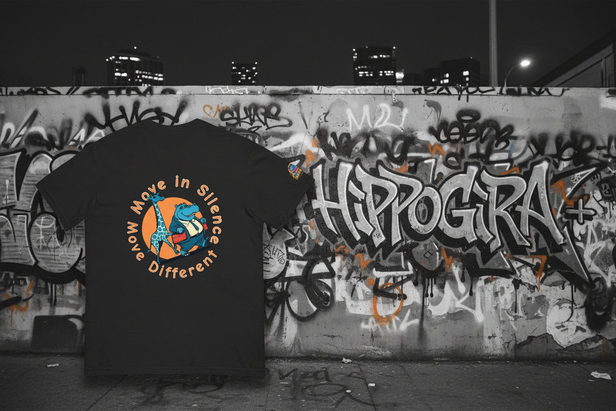 HippoGira Unisex Move different Move silence heavyweight t-shirt