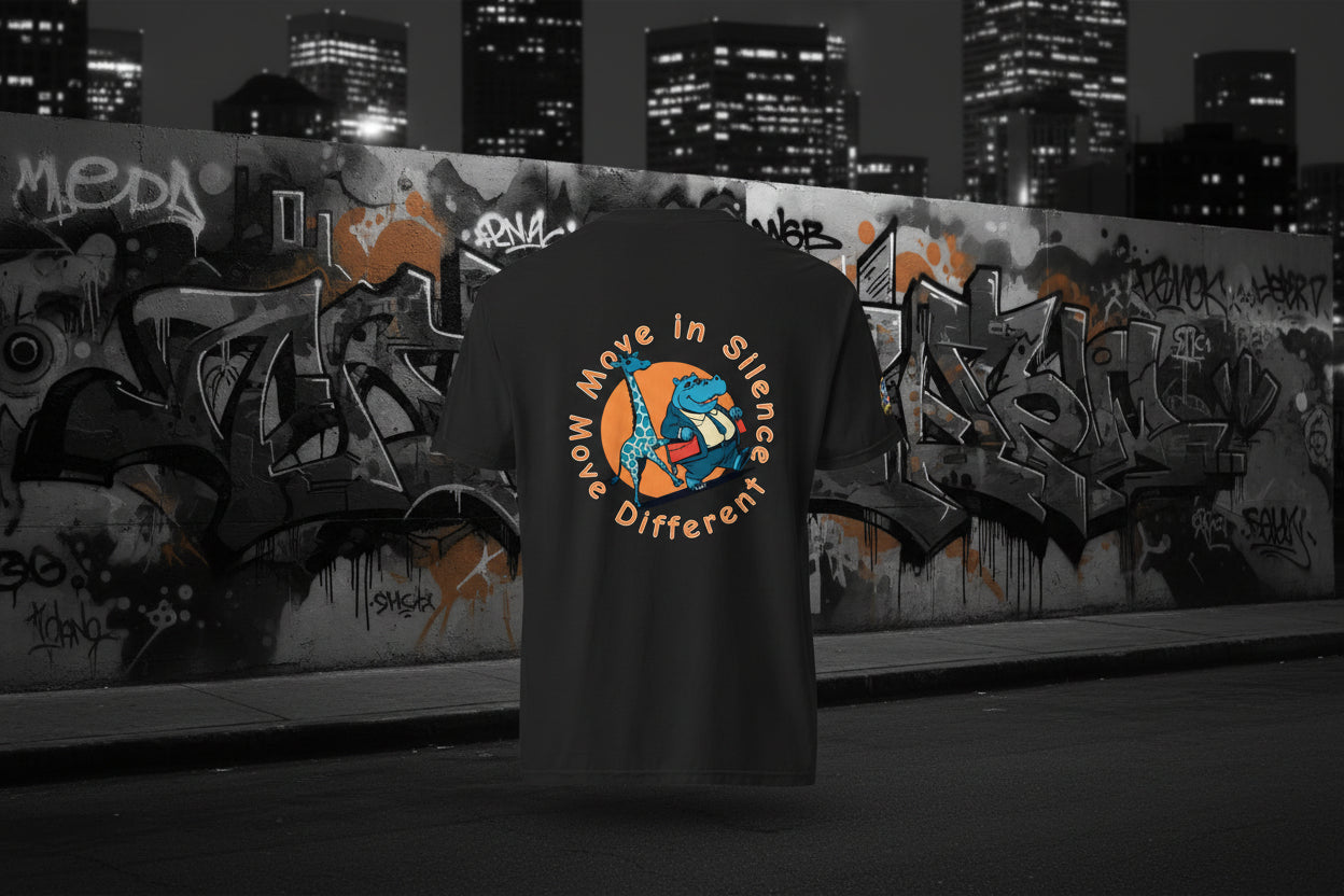 HippoGira Unisex Move different Move silence  heavyweight t-shirt