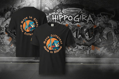 HippoGira Unisex Move different Move silence  heavyweight t-shirt