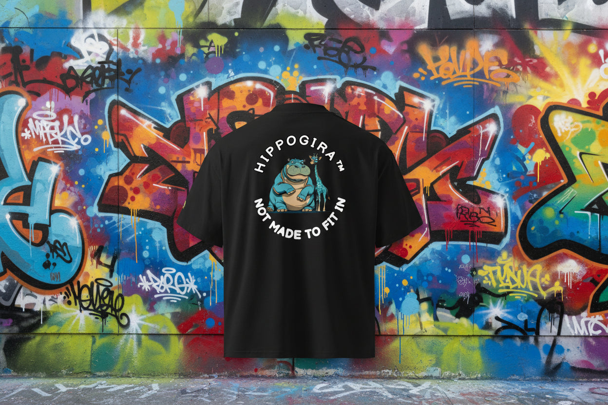 HippoGira organic NOT MADE TO FIT IN oversized heavyweight T-shirt