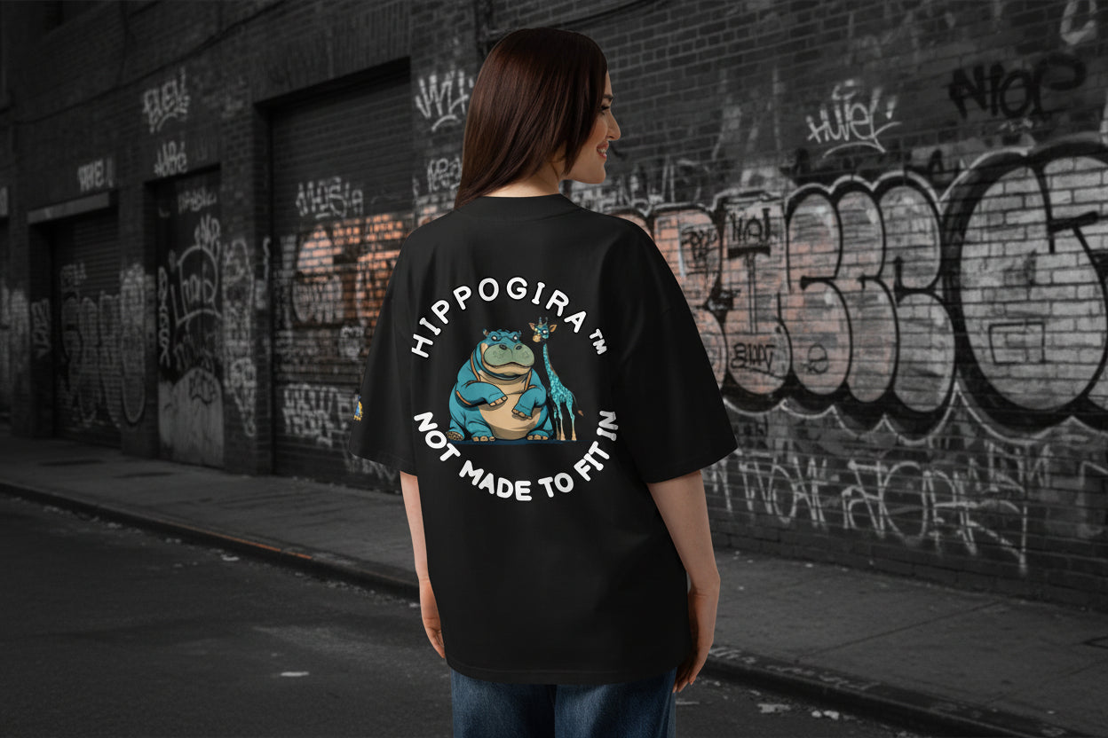 HippoGira organic NOT MADE TO FIT IN oversized heavyweight T-shirt