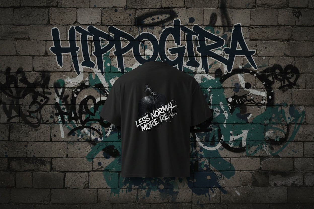 HippoGira organic LESS NORMAL. MORE REAL Oversized T-Shirt