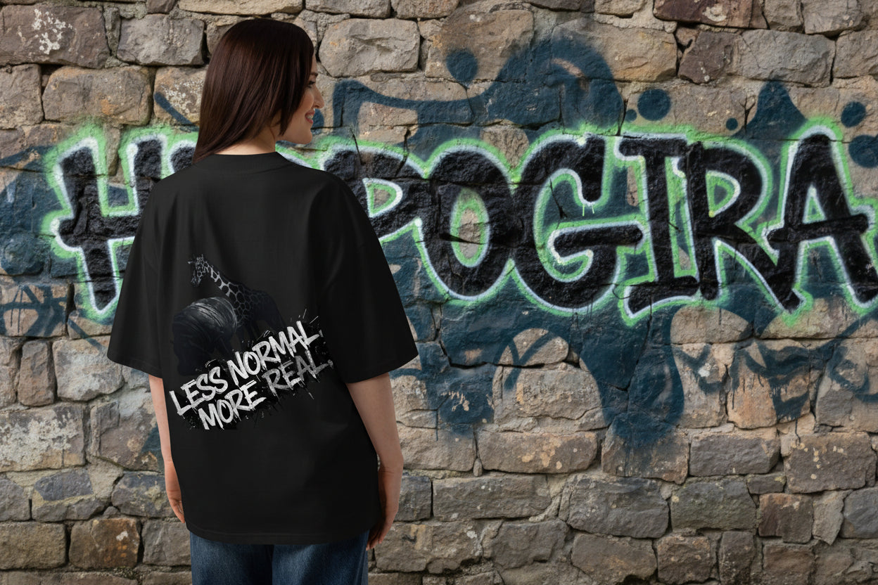 HippoGira organic LESS NORMAL. MORE REAL Oversized T-Shirt