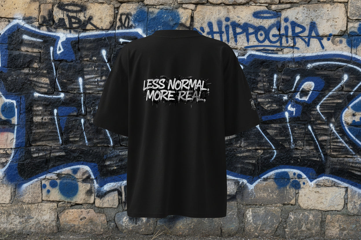 HippoGira organic LESS NORMAL. MORE REAL Oversized T-Shirt