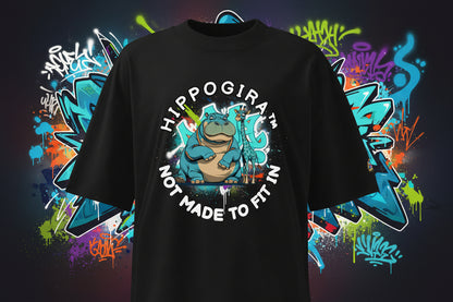 HippoGira organic NOT MADE TO FIT IN oversized heavyweight T-shirt
