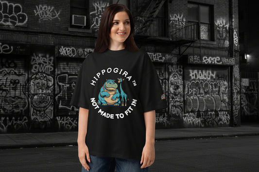 HippoGira organic NOT MADE TO FIT IN oversized heavyweight T-shirt