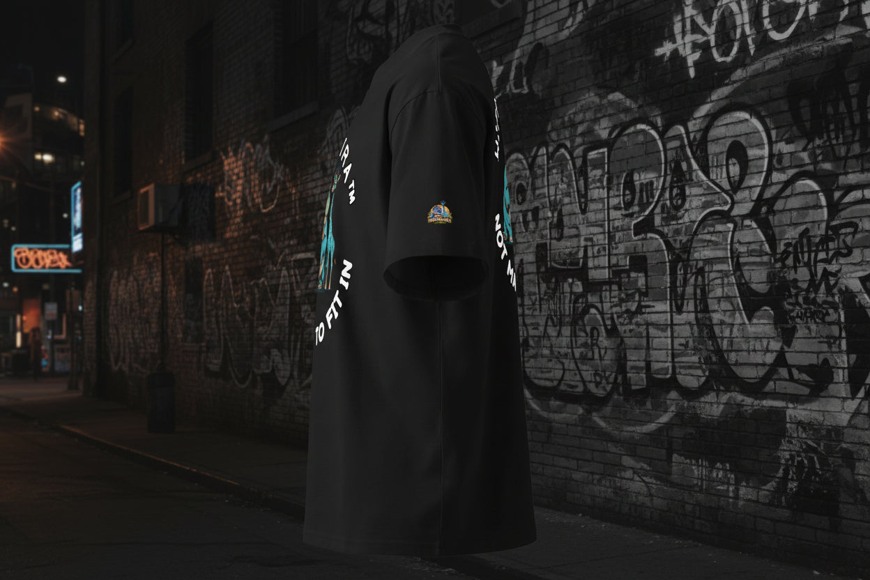 HippoGira organic NOT MADE TO FIT IN oversized heavyweight T-shirt